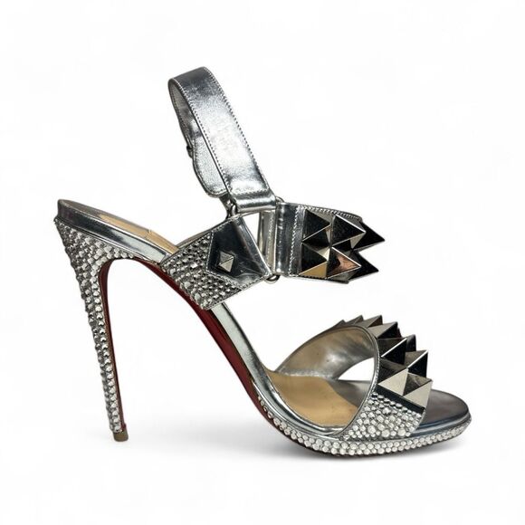 Christian Louboutin Miziggoo Strass Studded Sandal Heels 37 - Picture 6 of 16